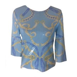 J. Mclaughlin Blue Sequin Top